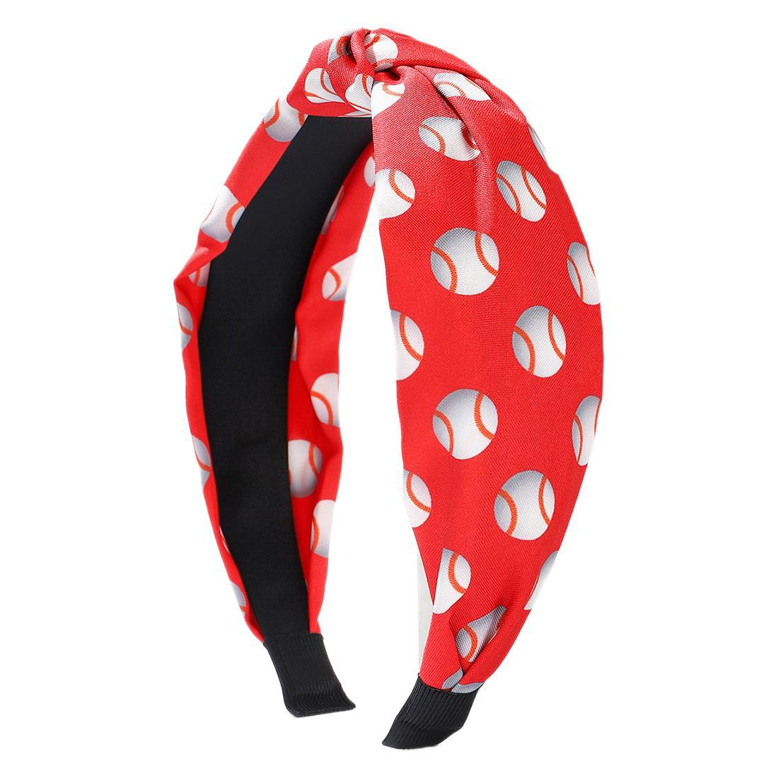 Wholesale  Sports Wind Hair Band Fabric Baseball Printing Simple Knot Hair Band